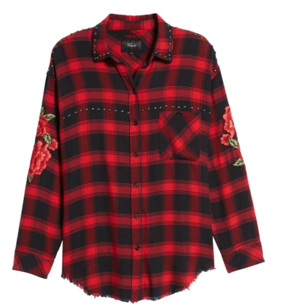 RAILS OWEN STUDDED PLAID FLANNEL SHIRT small 😎😎